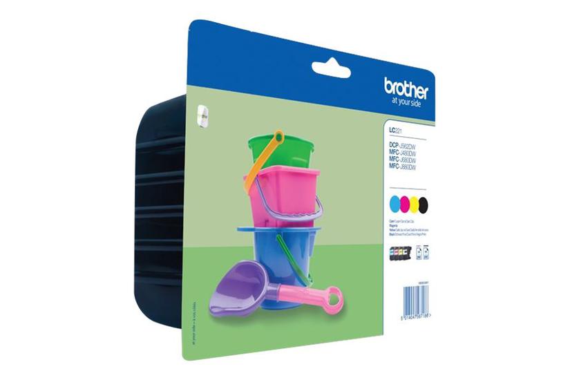 Brother Lc221 Value Pack Pakker Sort Gul Cyan Magenta Original Blækpatron