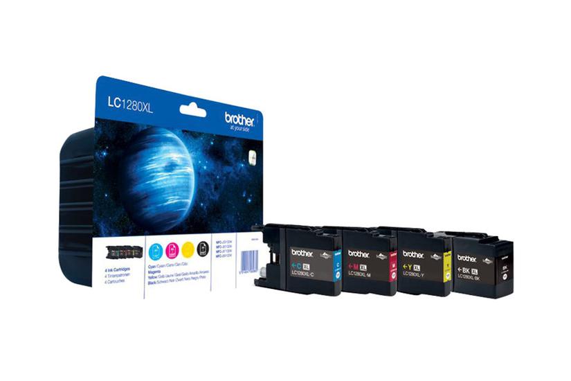 Brother Lc1280 Value Pack Pakker Sort Gul Cyan Magenta Original Blækpatron