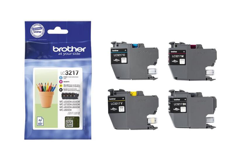 Brother Lc3217 Value Pack Pakker Sort Gul Cyan Magenta Original Blækpatron