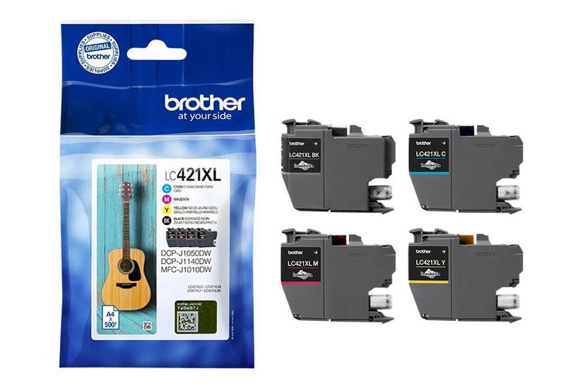 Brother Lc421 Value Pack Pakker Sort Gul Cyan Magenta Original Blækpatron