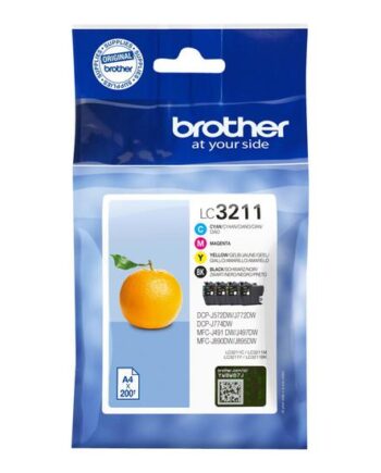 Brother Lc3211 Value Pack   Pakker Sort  Gul  Cyan  Magenta Original Blækpatron