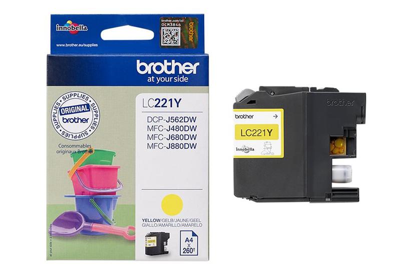 Brother Lc221y Gul Original Blækpatron