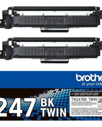 Brother Tn247bk Twin   Pakker Højtydende Sort Original Tonerpatron