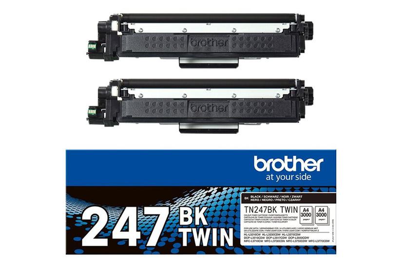 Brother Tn247bk Twin Pakker Højtydende Sort Original Tonerpatron