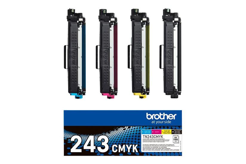 Brother Tn243cmyk Value Pack Pakker Sort Gul Cyan Magenta Original Tonerpatron