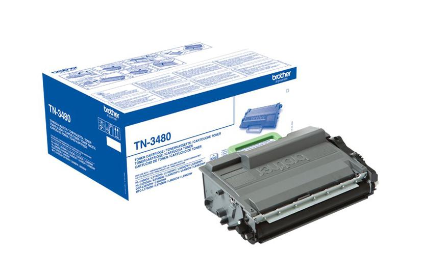 Brother Tn3480 Højtydende Sort Original Tonerpatron