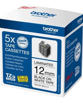 Brother Tze-231 Lamineret Bånd   Kassette    Rulle      Cm         Pakke Med