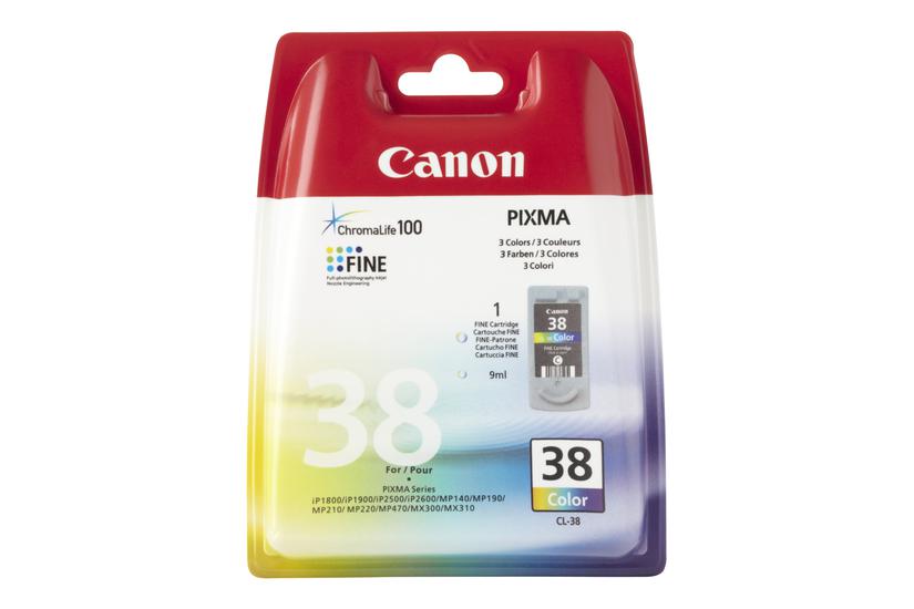 Canon Cl-38 Farve Cyan Magenta Gul Original Blækpatron