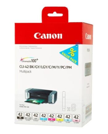 Canon Cli-42 Bk Gy Lg       Pc Pm Multipack  -pakke Grå  Gul  Cyan  Magenta  Lysegrå  Fotocyan  Fotomagenta Original Blækbeholder
