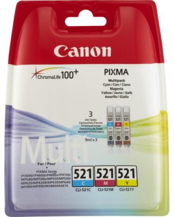 Canon Cli-521 Multipack Gul  Cyan  Magenta Original Blækbeholder