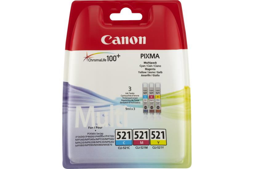 Canon Cli-521 Multipack Gul Cyan Magenta Original Blækbeholder