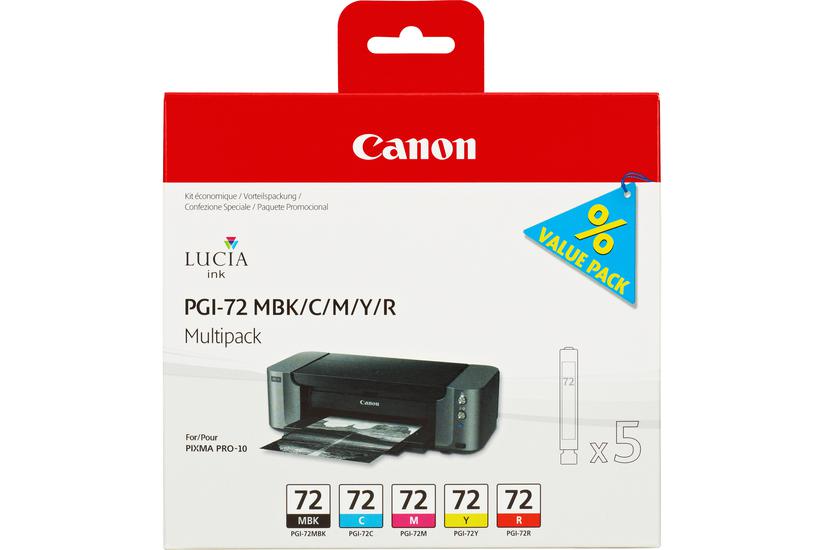 Canon Pgi-72 Mbk Multipack Pakker Gul Cyan Magenta Rød Mat Sort Original Blækbeholder