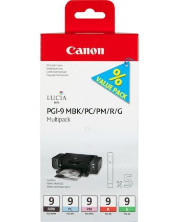 Canon Pgi-  Mbk Pc Pm     Multi-pack   Pakker Rød  Grøn  Mat Sort  Fotocyan  Fotomagenta Original Blækbeholder