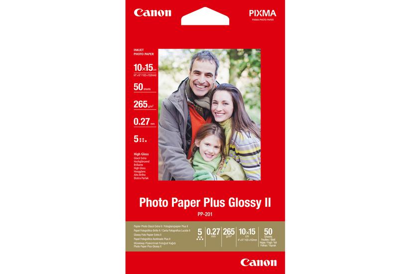 Canon Photo Paper Plus Glossy Ii Pp-201 Fotopapir Skinnende 50 Ark 100 150 Mm 260