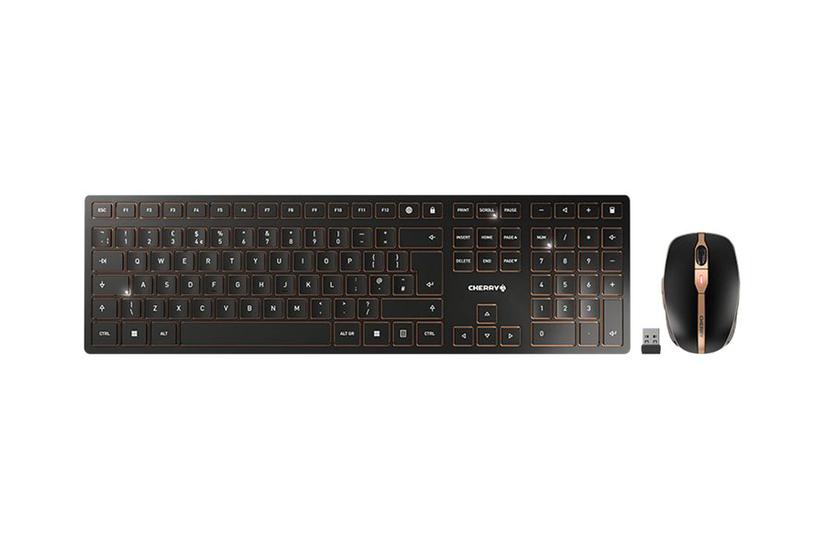 Cherry Dw 9100 Slim Sæt Med Mus Og Tastatur Qwerty Uk Sort Bronze Indgangsudstyr