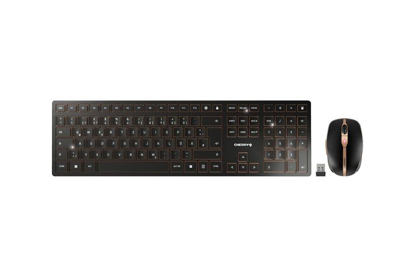 Cherry Dw 9100 Slim Sæt Med Mus Og Tastatur Qwertz Tysk Sort Bronze Indgangsudstyr