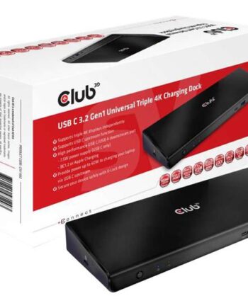 Club 3d Sensevision Connect Usb       Gen1 Universal Triple 4k Charging Dock Dockingstation Usb-          Hdmi      Dp 1gbe