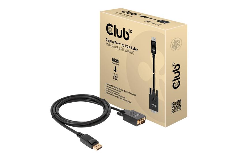 Club 3d Videoadapterkabel Displayport Til Hd-15 Vga