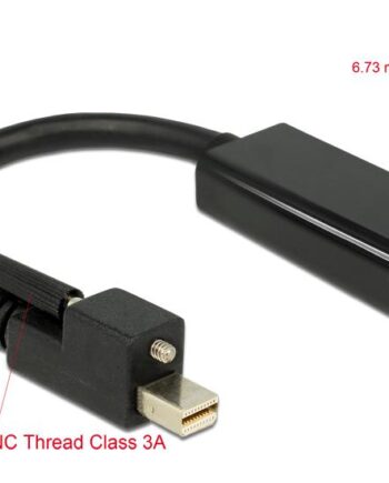 Delock Adapter Mini Displayport     Male With Screw   Hdmi Female 4k Active Black Video Transformer Parade Ps171 Sort