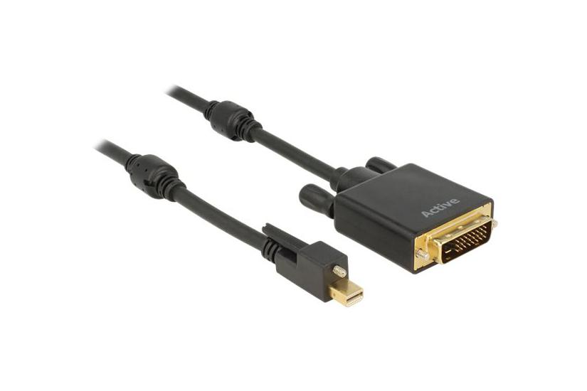 Delock Cable Mini Displayport Male With Screw Dvi Male 4k Active Video Transformer Parade Ps171 Sort