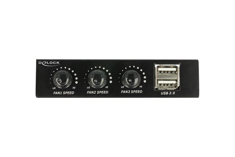 Delock Front Panel Usb And Fan Control Lagrings Bay Port Panel
