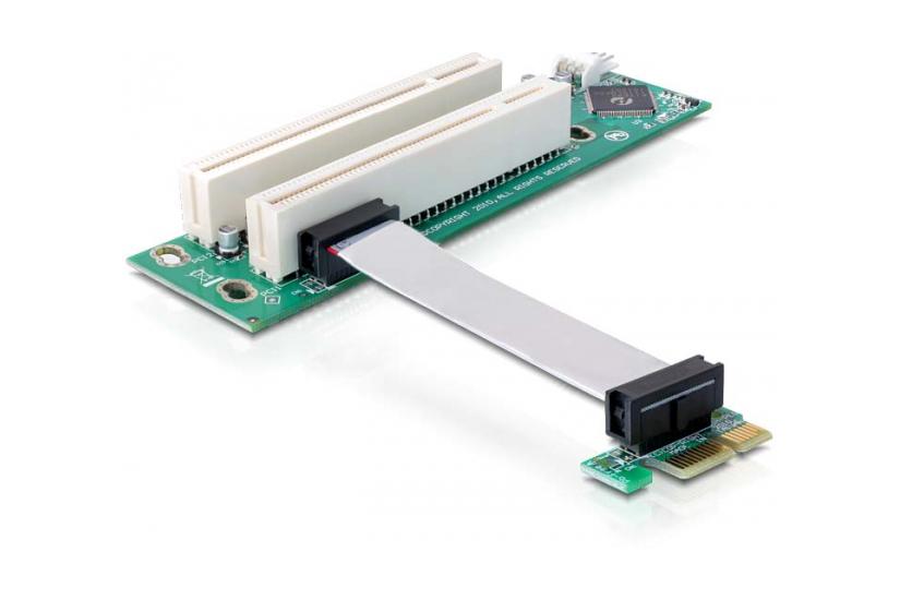 Delock Riser Card Pci Express X1 2x Pci 32bit With Flexible Cable Cm Left Insertion Udvidelseskort