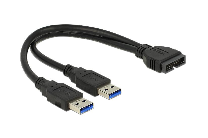 Delock Usb Intern Til Ekstern Kabel 19 Pin Usb Samlekasse Til Usb Type 25 Cm