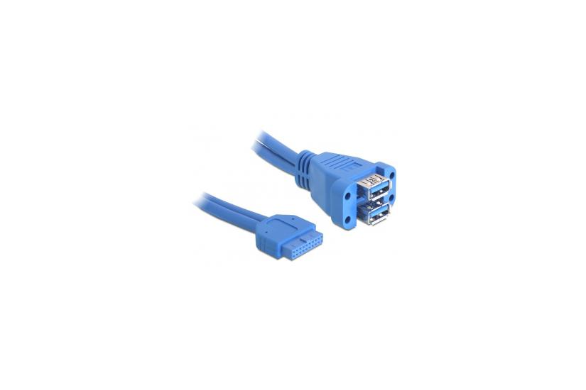 Delock Usb Pin Header Usb Intern Til Ekstern Kabel 19 Pin Usb Samlekasse Til Usb Type 45 Cm