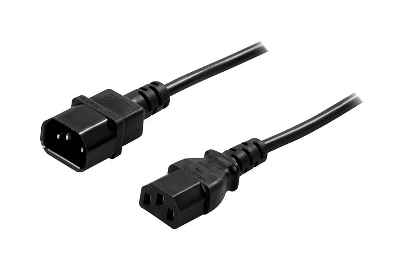 Deltaco Del-113b Forlængerkabel Til Strøm Iec 60320 C14 Til Iec 60320 C13