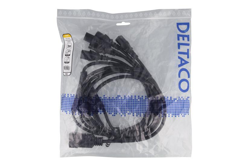Deltaco Del-113q Strøm-splitter Iec 60320 C20 Til Power Iec 60320 C13