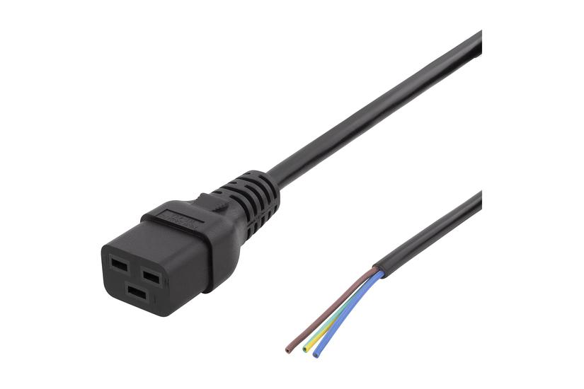 Deltaco Del-109ua Strømkabel Iec 60320 C19 Til Uisoleret Ledning