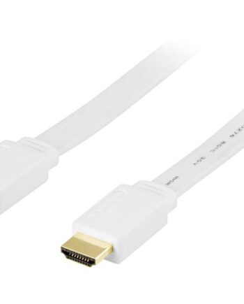 Deltaco Hdmi Til Hdmi Flad Med Ethernet           Hvid
