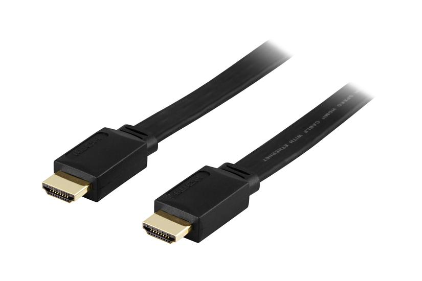 Deltaco Hdmi Til Hdmi Flad Sort