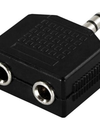Deltaco Lydsplitter   5mm Jack Han Til 2x   5mm Hun Jack Sort