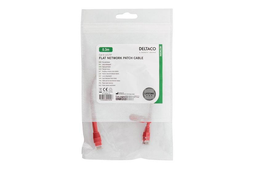 Deltaco Patchkabel 30 Cm Rød
