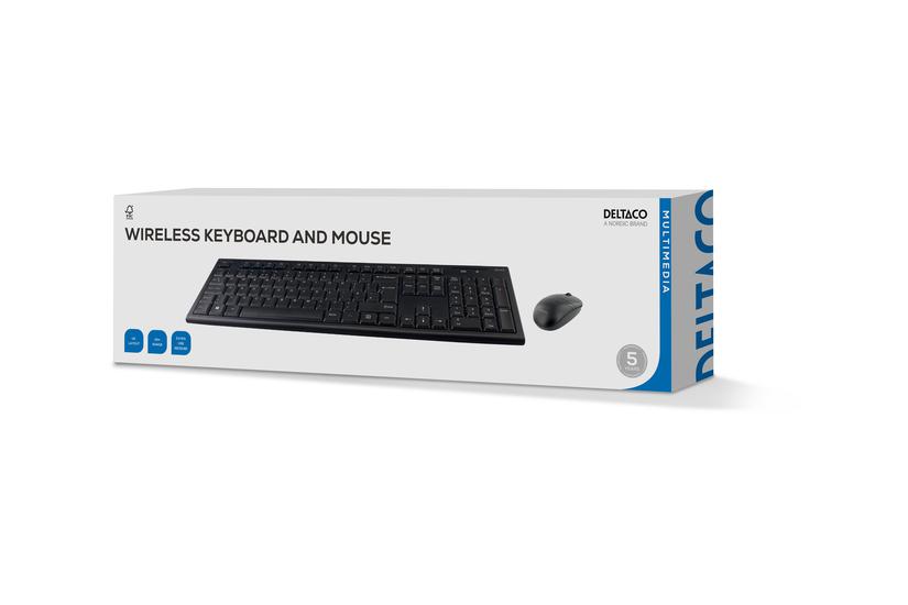 Deltaco Sæt Med Mus Og Tastatur Uk Sort Indgangsudstyr