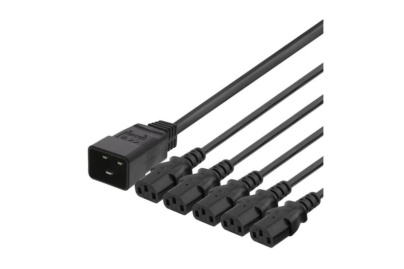 Deltaco Strøm-splitter Iec 60320 C20 Til Power Iec 60320 C13