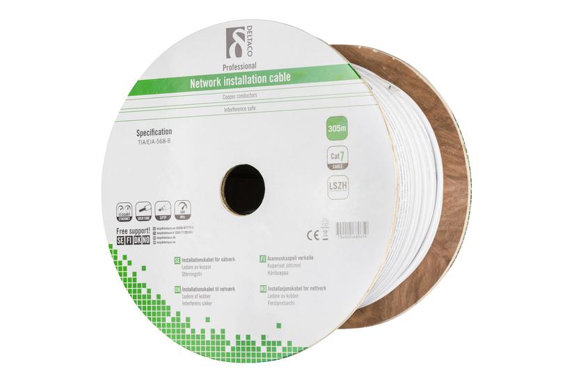 Deltaco Tp-71c Bulkkabel 305 Hvid