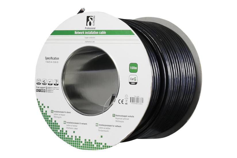 Deltaco Tp-49f Bulkkabel 100 Sort