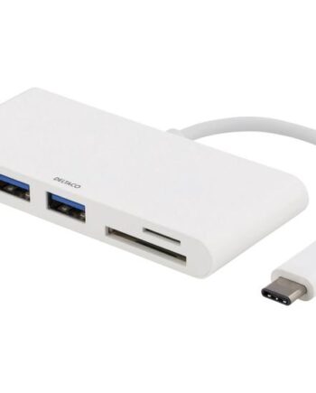 Deltaco Usb-   Hub Til 3xusb       Sd Kort Hvid