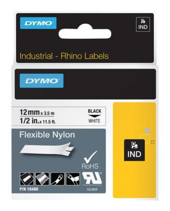 Dymo Ind Fleksibel Mærkattape   Kassette    Rulle      Cm