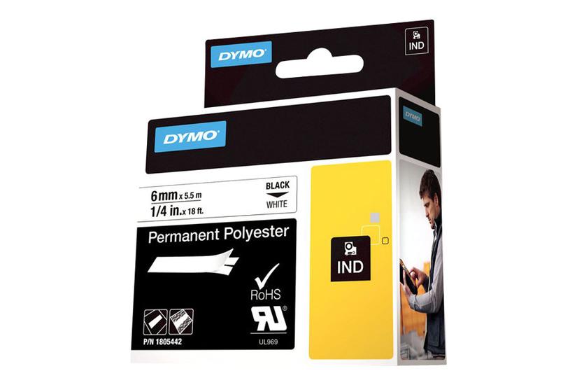 Dymo Rhino Permanent Polyester Tape Kassette Rulle Cm