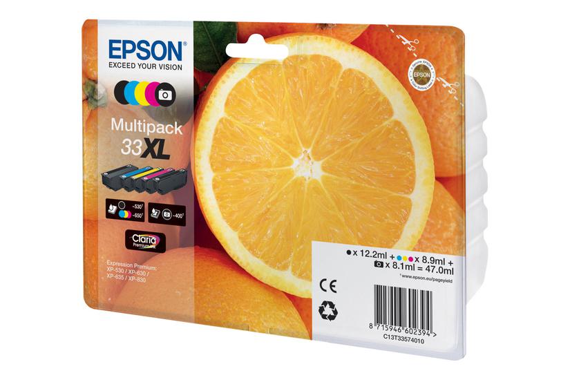 Epson 33 Multipack Pakker Sort Gul Cyan Magenta Foto-sort Original Blækpatron