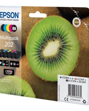 Epson 202 Multipack   Pakker Sort  Gul  Cyan  Magenta  Foto-sort Original Blækpatron