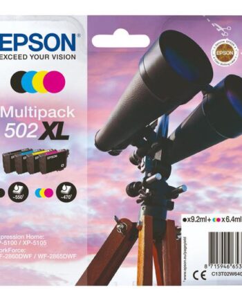 Epson 502  Multipack   Pakker   Sort  Gul  Cyan  Magenta Original Blækpatron