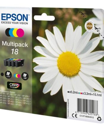 Epson 18 Multipack   Pakker Sort  Gul  Cyan  Magenta Original Blækpatron