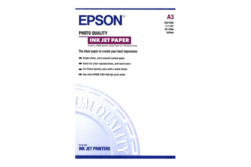 Epson Photo Quality Ink Jet Paper Papir Mat 100 Ark A3 102