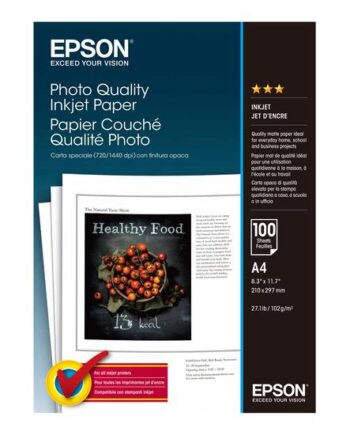 Epson Photo Quality Ink Jet Paper Papir Mat 100 Ark A4 102