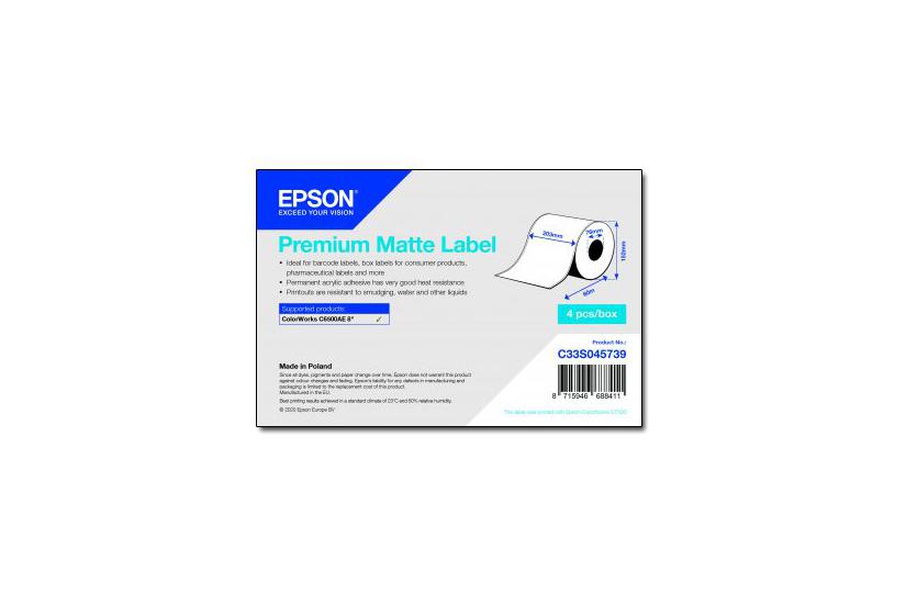 Epson Premium Fortløbende Mærkater Glat Mat Rulle Rulle 20 Cm 60