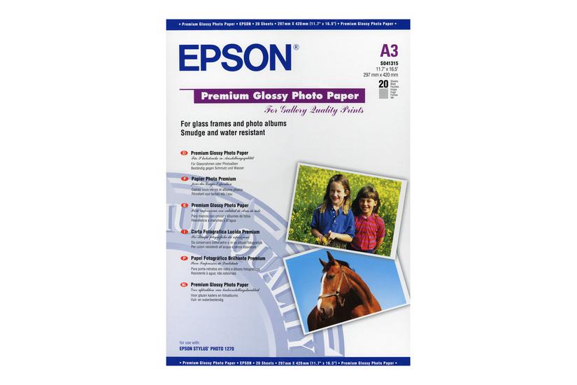 Epson Premium Fotopapir Skinnende 20 Ark A3 255 Gsm